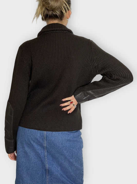 back view, Leather & Fabric Jacket, vintage Y2K second hand piece