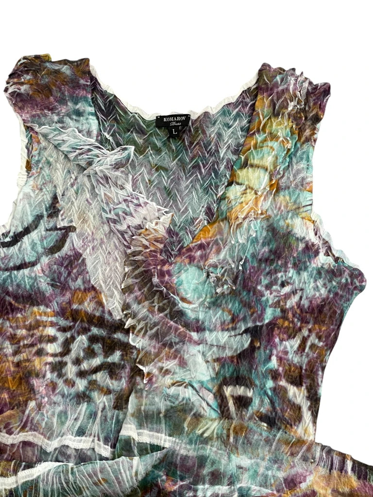 detail view, Komarov Boho Turquoise Maxi Top, vintage Y2K second hand piece