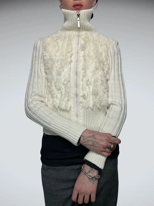 front view, Jennyfer Fur Jumper, vintage Y2K second hand piece