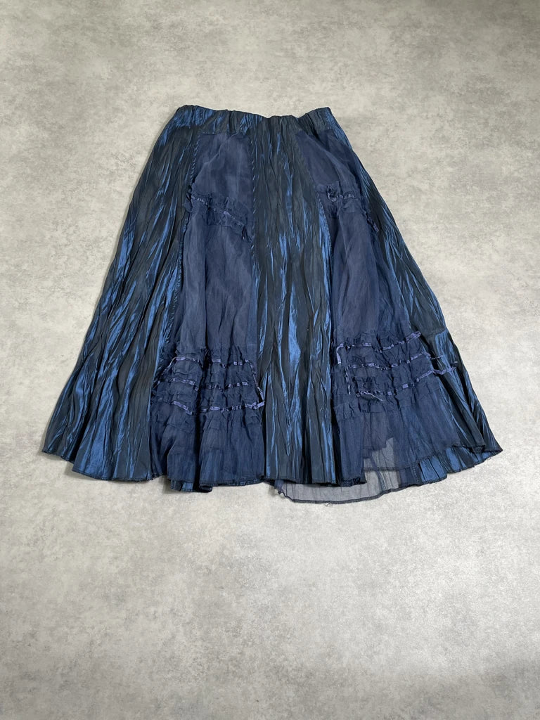 detail view, blue navy skirt, vintage Y2K second hand piece, image 6