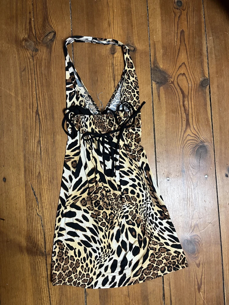 Leopard Dress with Silver Detail (S)