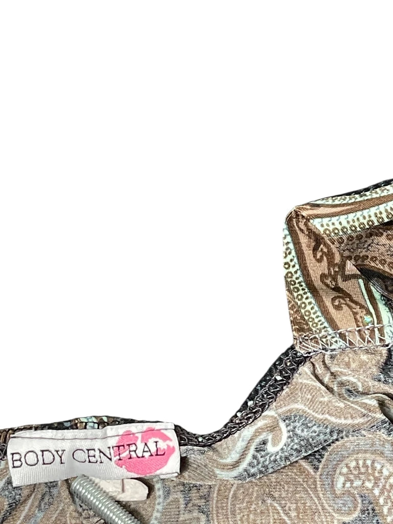 detail view, Body Central Midnight Paisley Wrap Top, vintage Y2K second hand piece
