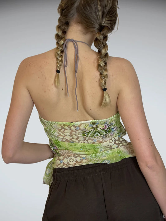 back view, Thena Halter Top, vintage Y2K second hand piece