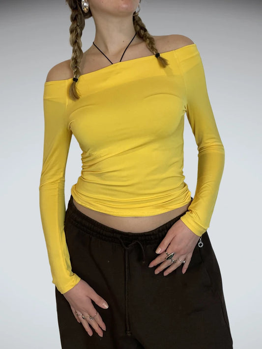 Off-Shoulder Long Sleeve Shirt (M)