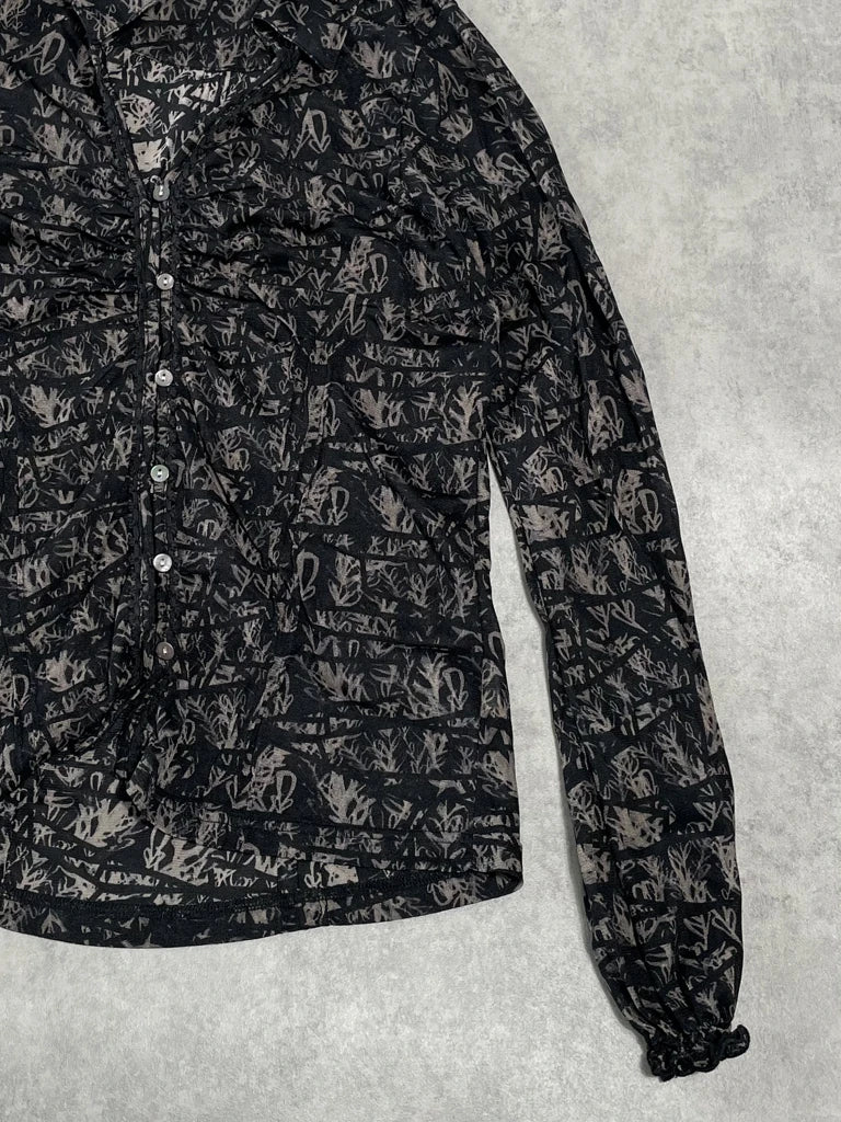 detail view, Colorado Shirt with Forest Shadow Print, vintage Y2K second hand piece, image 4