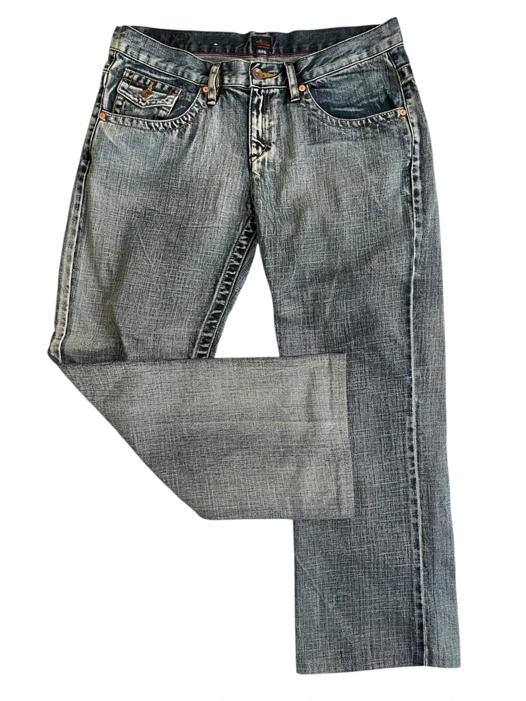 detail view, Gigstar raw moves – straight grey jeans, vintage Y2K second hand piece