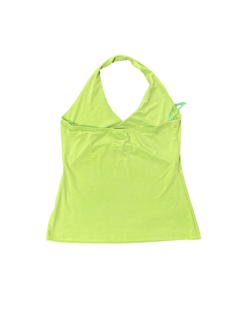 detail view, Suzy Lime Halter Neck Vintage Top, vintage Y2K second hand piece, image 6