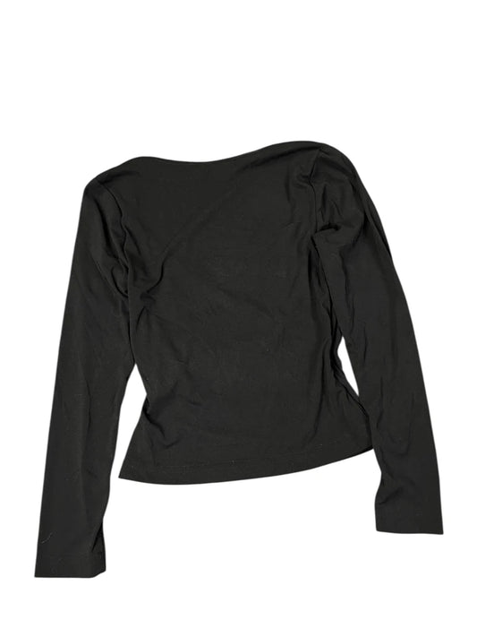 back view, La Belle Open Chest Black Top, vintage Y2K second hand piece