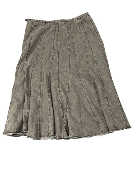 back view, Larry Levine Grey Flared Midi Skirt, vintage Y2K second hand piece