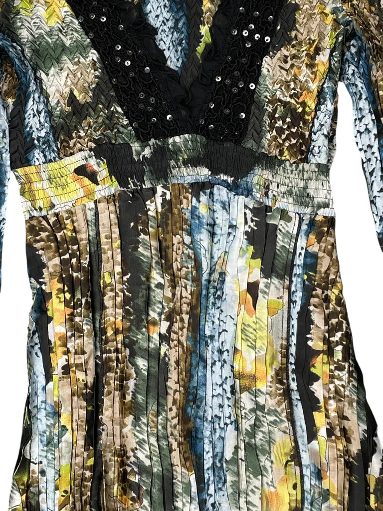 detail view, Alberto Makalli Colorful Dress Top, vintage Y2K second hand piece, image 4