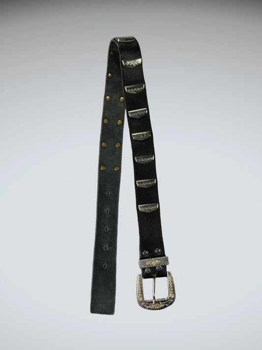 back view, Chic Rhinestone Sparkle Oval Buckle Belt (ONESIZE), vintage Y2K second hand piece
