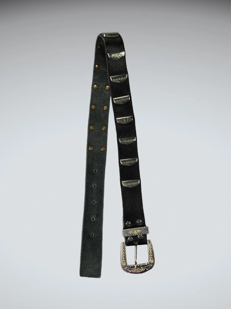 back view, Chic Rhinestone Sparkle Oval Buckle Belt (ONESIZE), vintage Y2K second hand piece