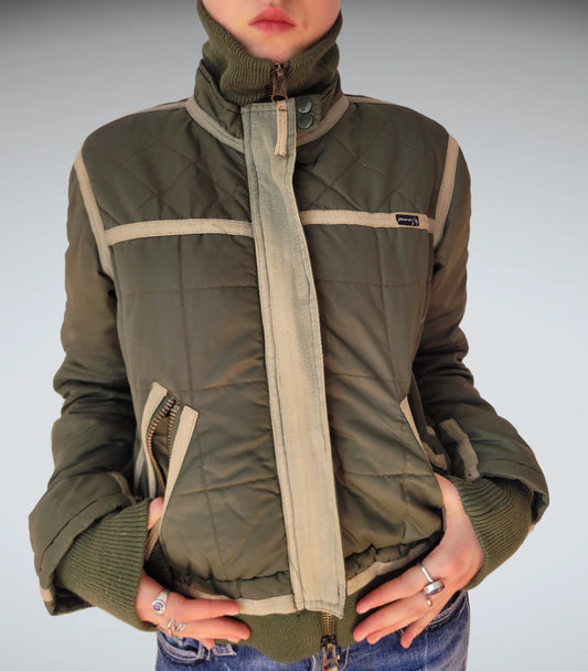 front view, Phard Green winter Jacket, vintage Y2K second hand piece