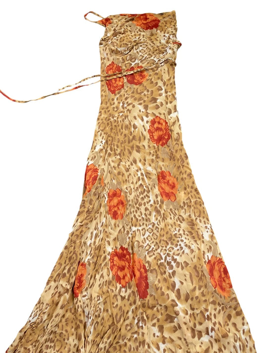 back view, Tropical Bloom Maxi Dress, vintage Y2K second hand piece
