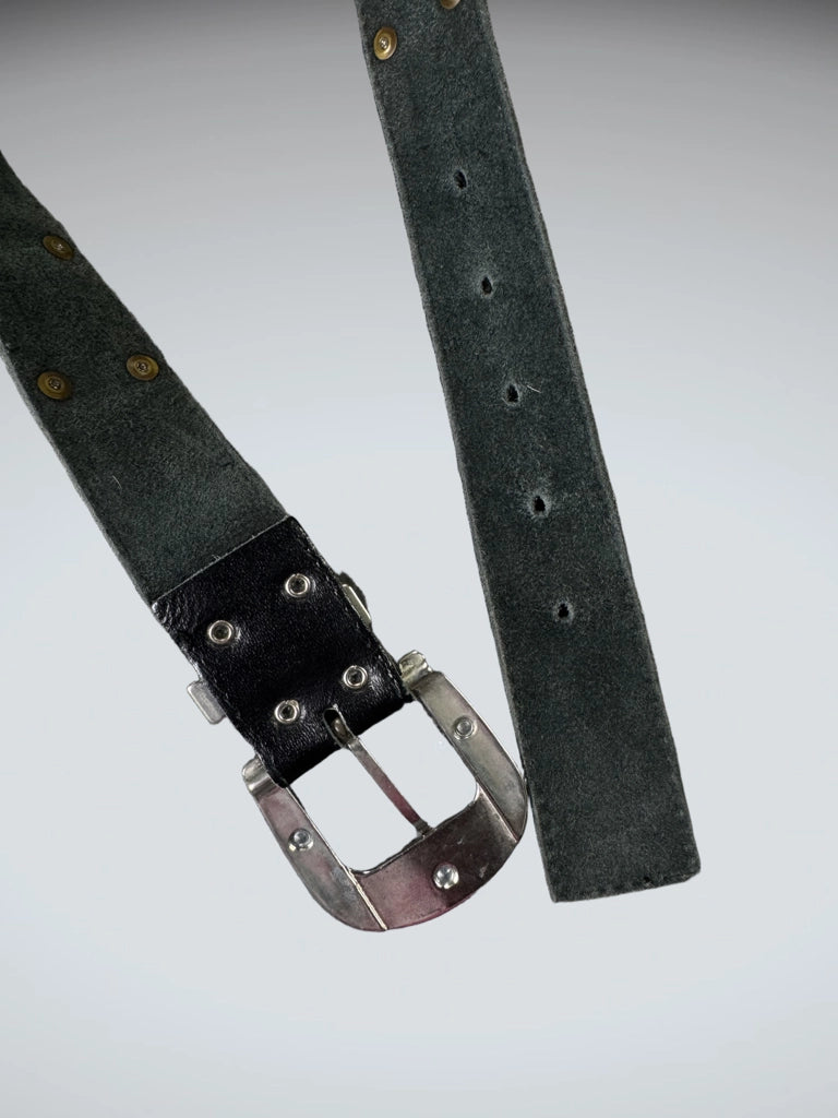 detail view, Chic Rhinestone Sparkle Oval Buckle Belt (ONESIZE), vintage Y2K second hand piece
