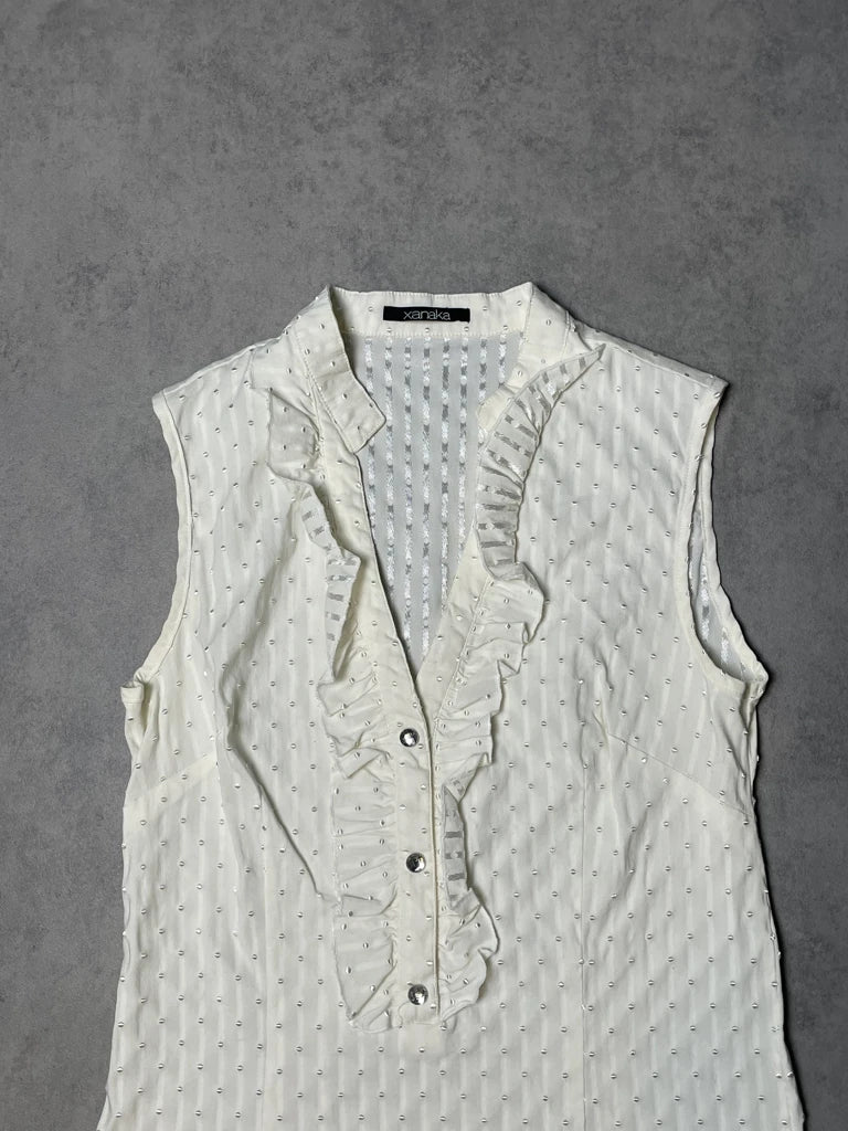 detail view, Sleeveless Shirt, vintage Y2K second hand piece