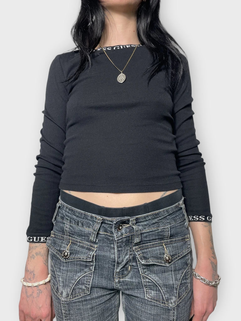 front view, Guess Long Sleeve Top, vintage Y2K second hand piece