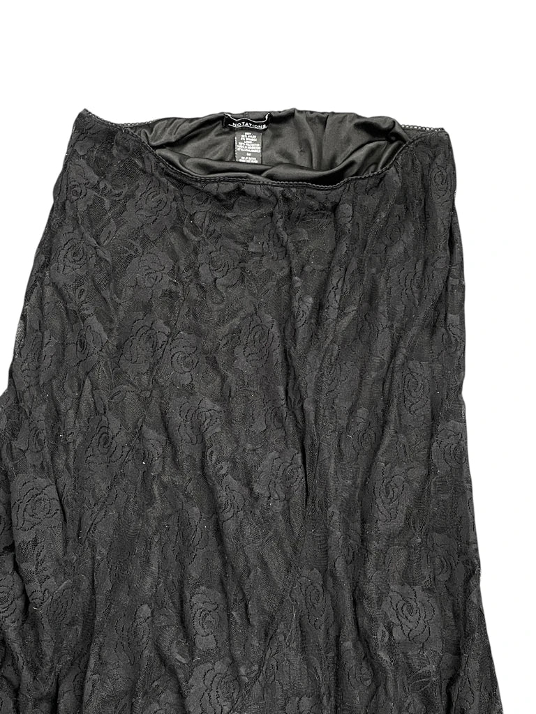 detail view, Notations Black Floral Lace Dress, vintage Y2K second hand piece, image 4