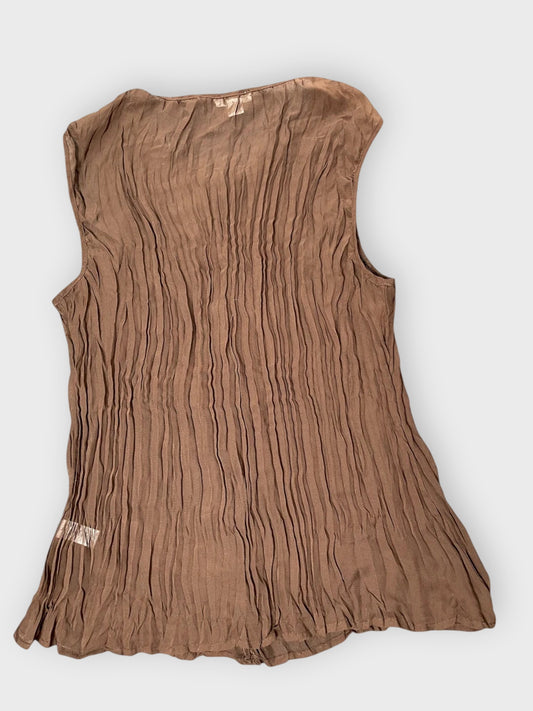 back view, Cato Chocolate Chiffon Ruffle Top, vintage Y2K second hand piece