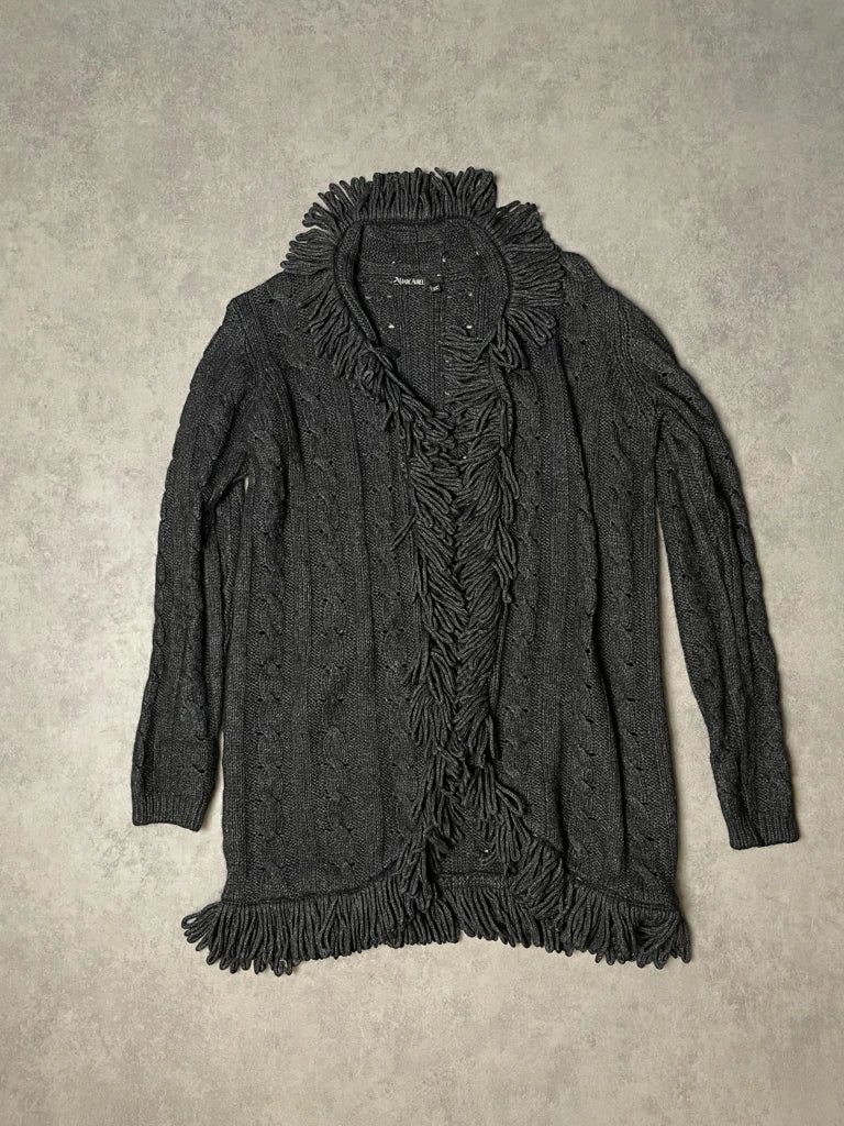 detail view, Marc Auriel Jumper with Fringes, vintage Y2K second hand piece, image 6