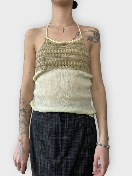 front view, Beach Knit and Cotton Top, vintage Y2K second hand piece