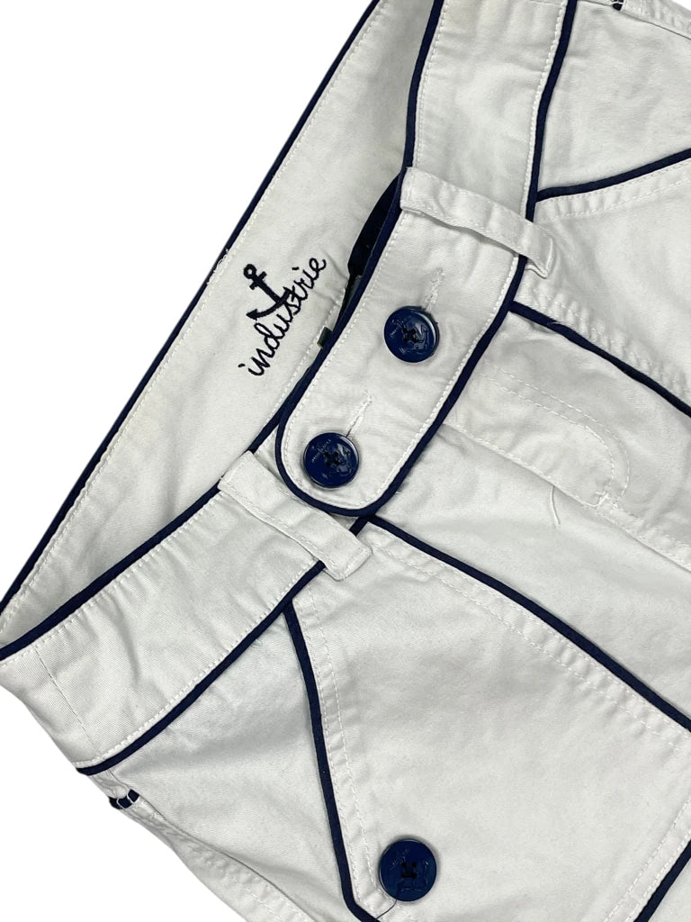 detail view, Industrie Nautical Button Trim White Mini Skirt, vintage Y2K second hand piece