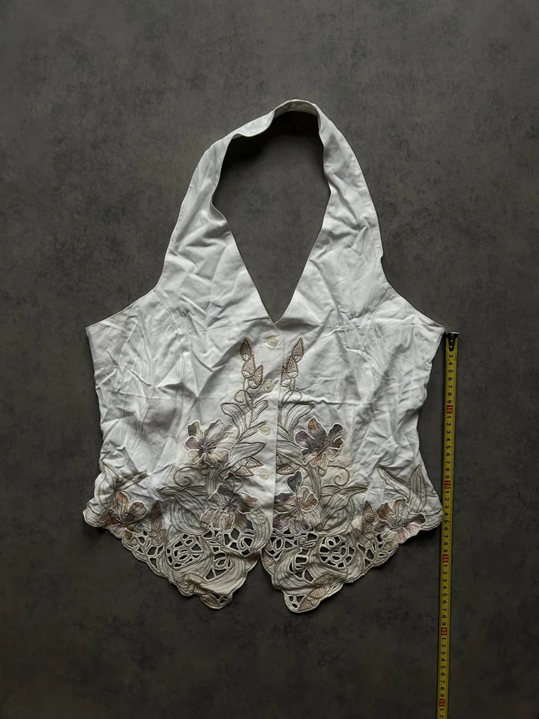 detail view, Land Lady Y2K Halter Top, vintage Y2K second hand piece, image 9