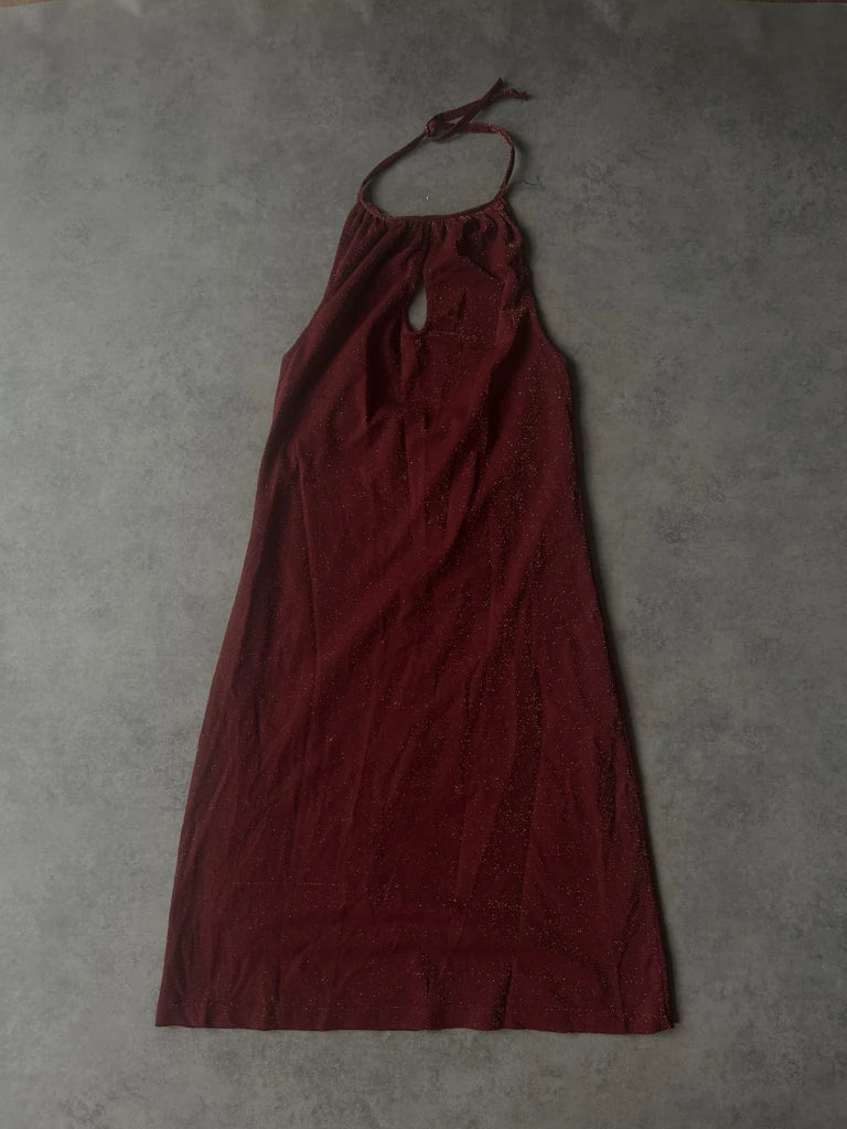 detail view, Long Glittery Dress, vintage Y2K second hand piece, image 6