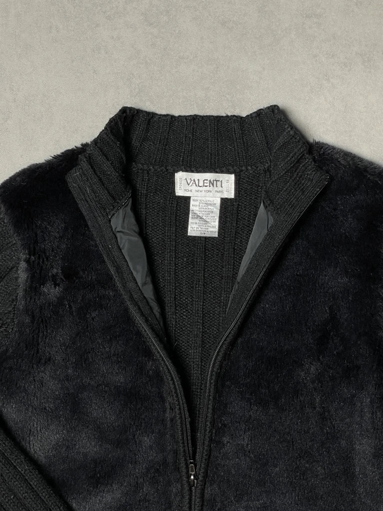 detail view, Valenti Fur Jumper, vintage Y2K second hand piece