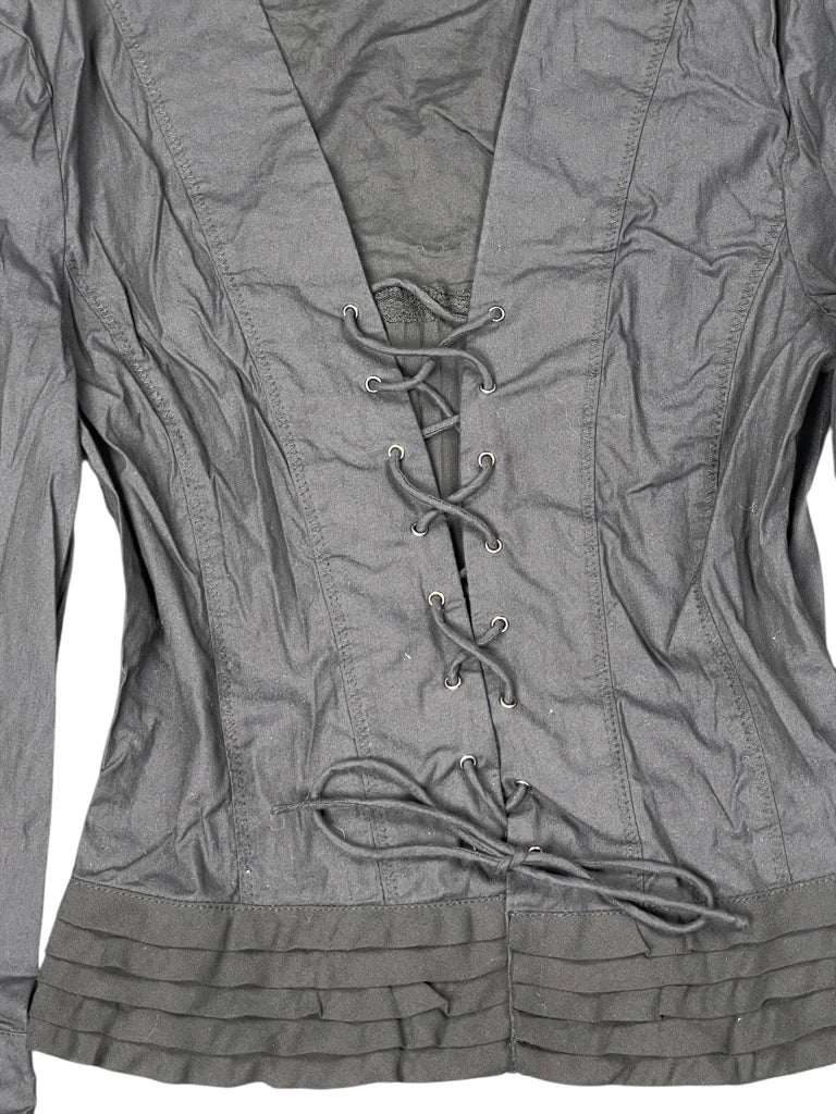 detail view, BCBG Elegant Open Black, vintage Y2K second hand piece, image 4