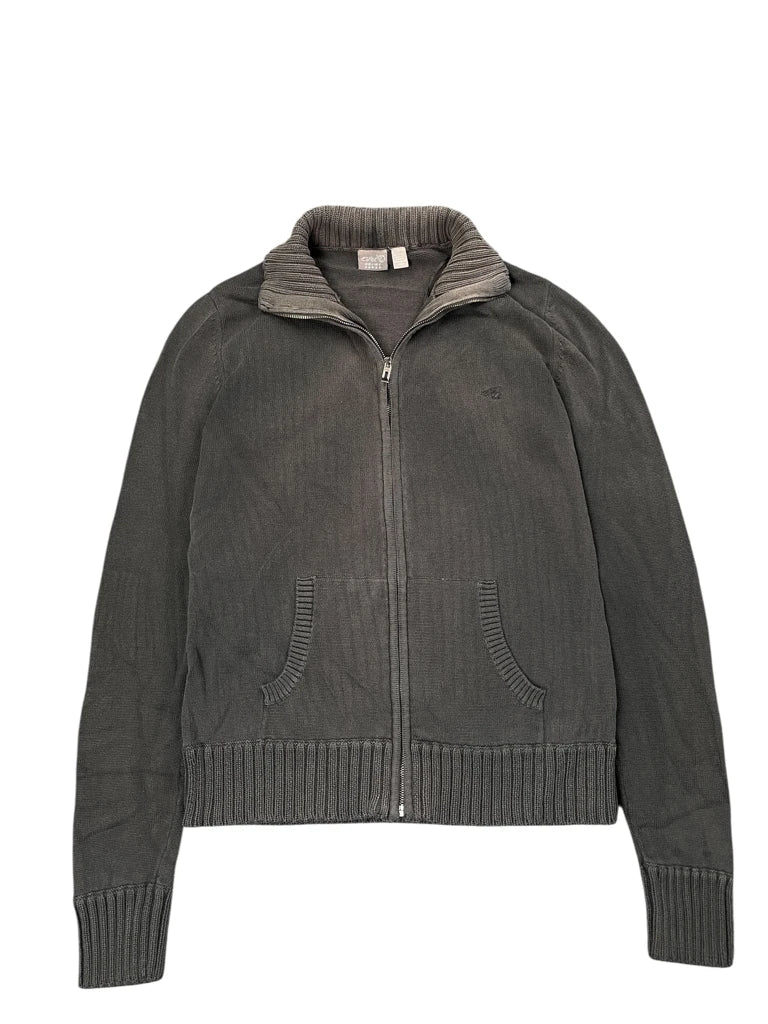 detail view, Esprit Black Ribbed Full-Zip Sweater, vintage Y2K second hand piece, image 6