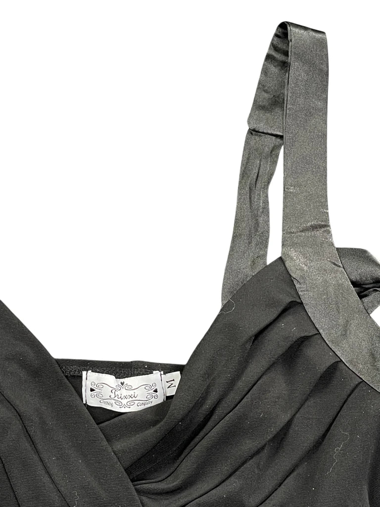 detail view, Trixie Black Top Dress, vintage Y2K second hand piece