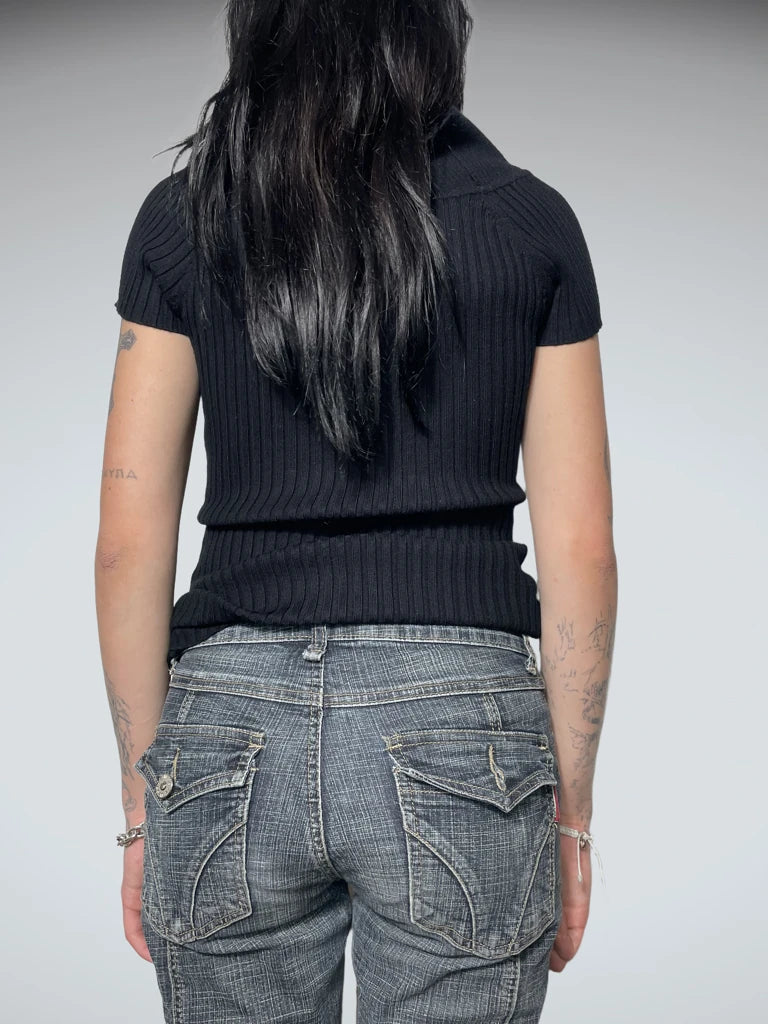 back view, Catch My Short Sleeve Jumper, vintage Y2K second hand piece