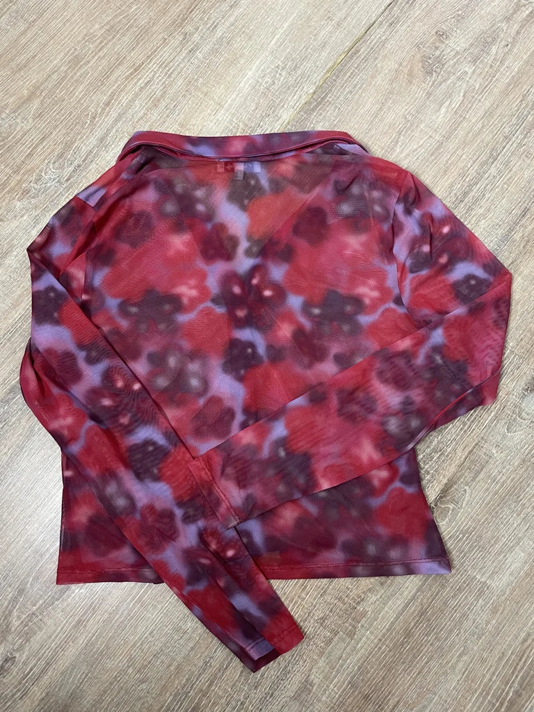 detail view, Miss Shop Floral Shirt, vintage Y2K second hand piece, image 4