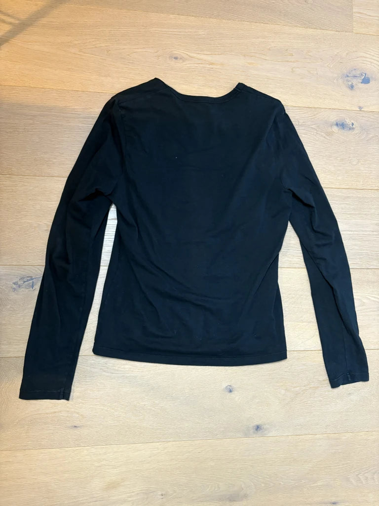 detail view, Just Cavalli Y2K Black Long Sleeve Top, vintage Y2K second hand piece, image 5