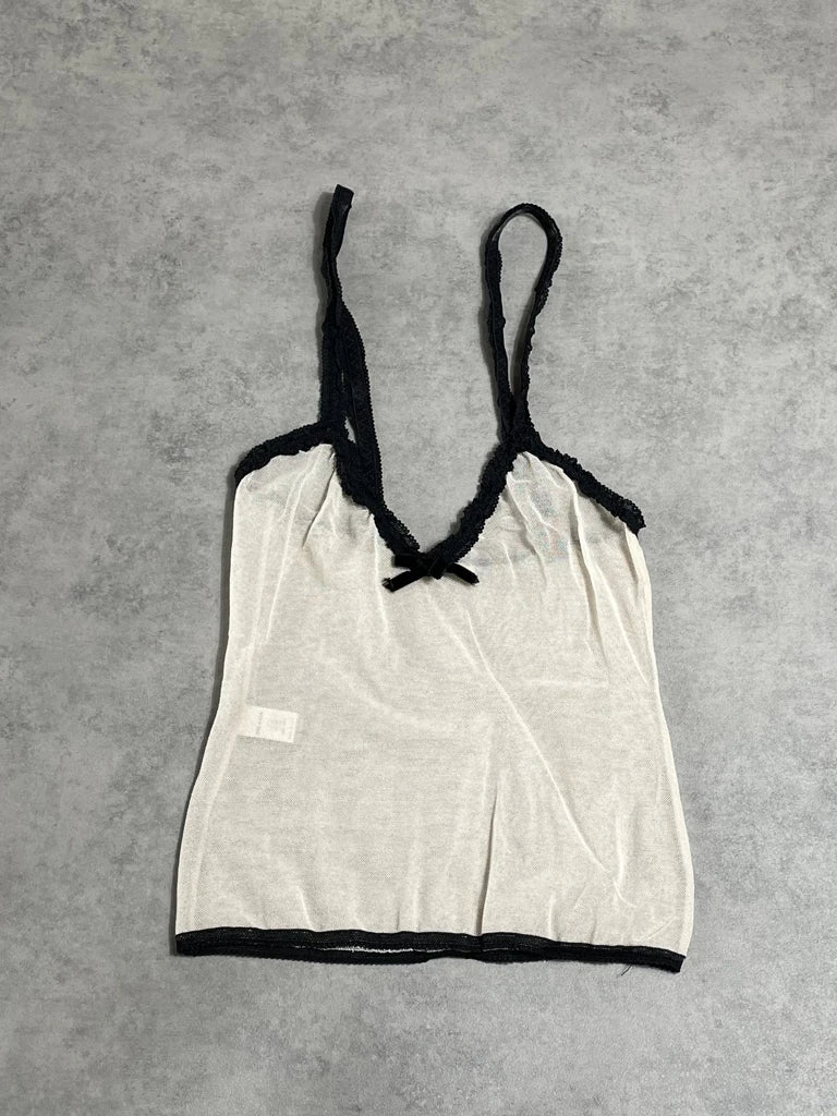 detail view, Prada see through top, vintage Y2K second hand piece, image 4