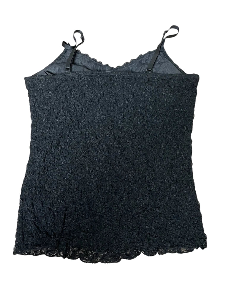 detail view, White Black midnight lace – classic cami, vintage Y2K second hand piece, image 6
