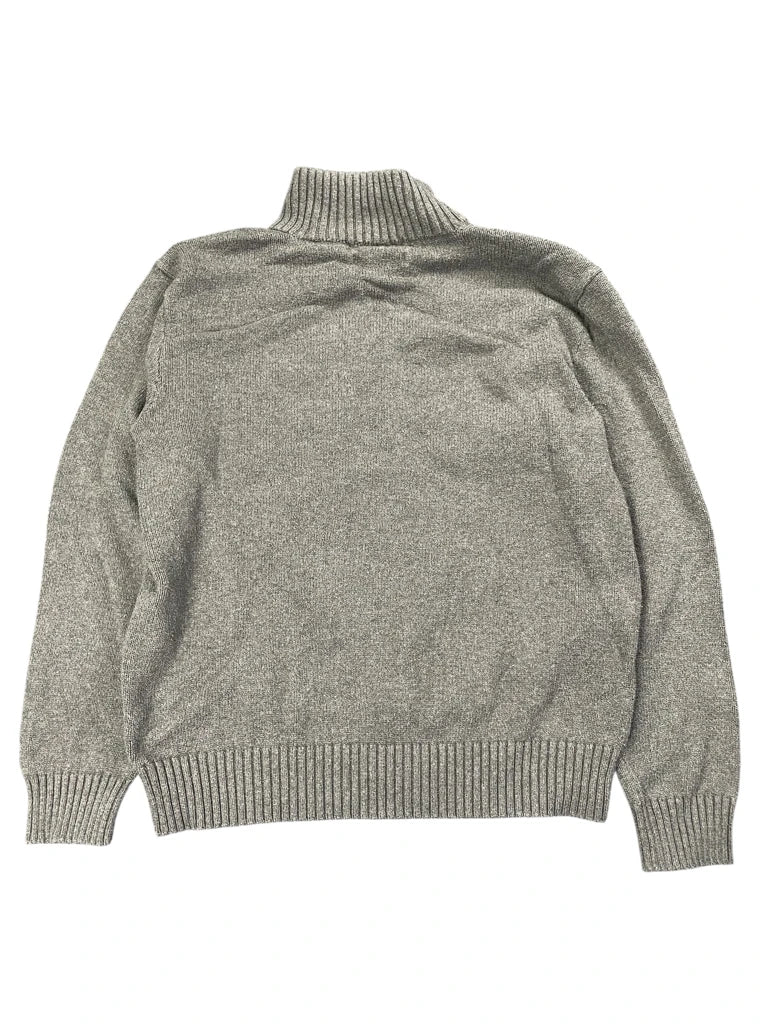 detail view, Polo Ralph Lauren Grey Half-Zip Vintage Sweater, vintage Y2K second hand piece, image 4
