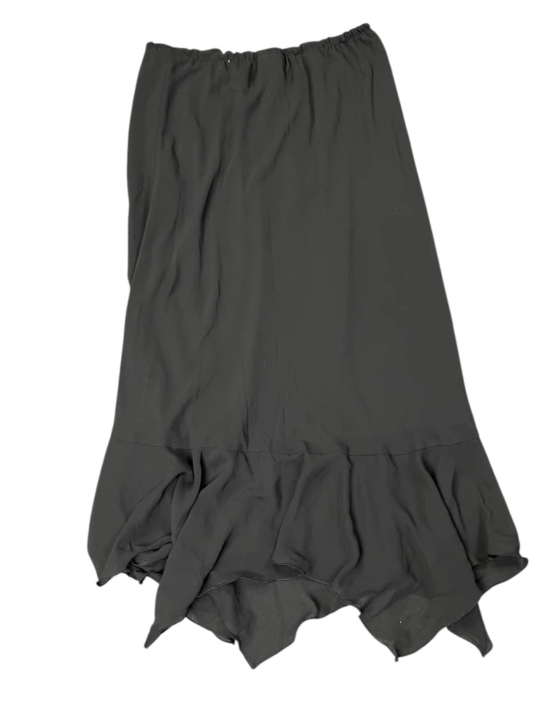 back view, ABG Dress by California Midnight Ruffle Hem Maxi Skirt, vintage Y2K second hand piece