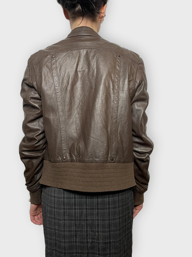 back view, Patrizia Pepe Leather Jacket, vintage Y2K second hand piece