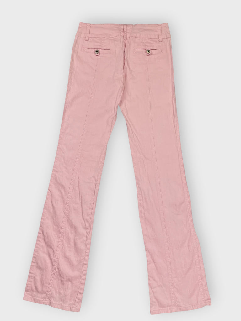 back view, BeBop Pink Slim-Fit Pants, vintage Y2K second hand piece