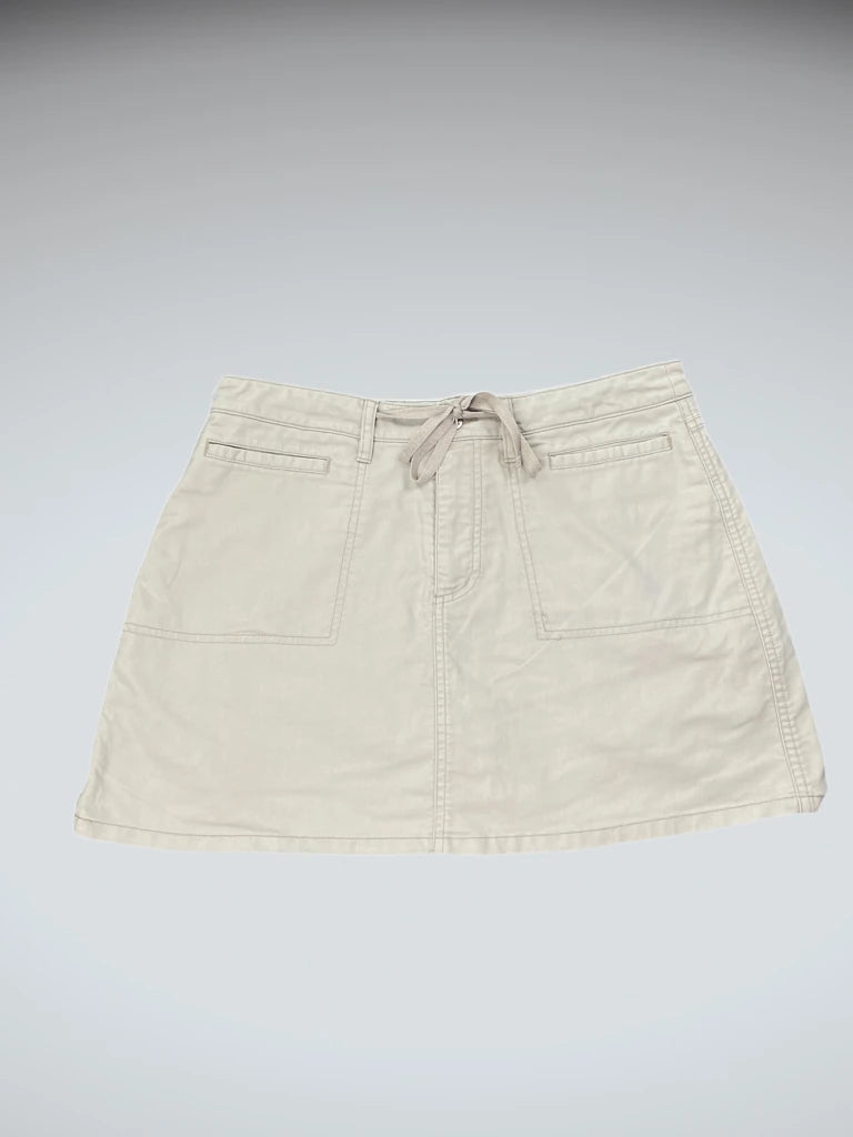 front view, Maurices Beige Cotton Mini Skirt, vintage Y2K second hand piece