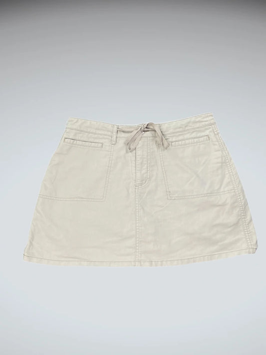 front view, Maurices Beige Cotton Mini Skirt, vintage Y2K second hand piece