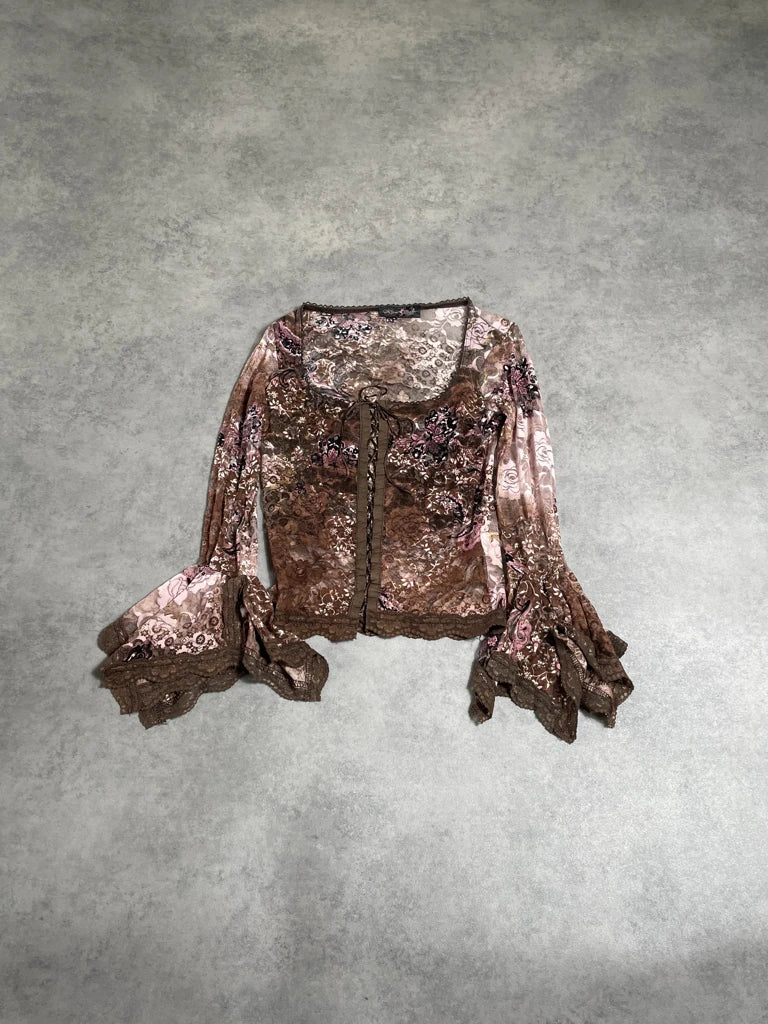 detail view, Nana Baila wits by long sleeve corset, vintage Y2K second hand piece, image 6