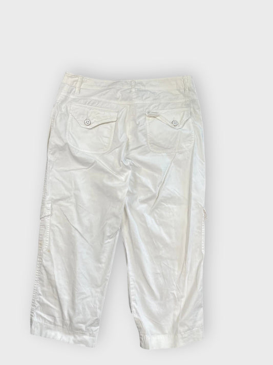 back view, Tribal White Buttoned Cargo Pants, vintage Y2K second hand piece