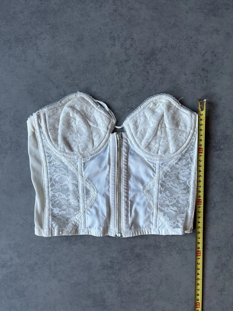detail view, Peter Pan Y2K White Corset Top, vintage Y2K second hand piece, image 8