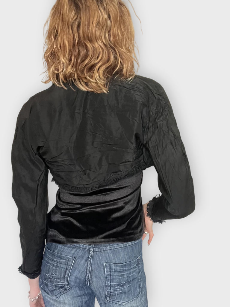 back view, Cropped Long Sleeve Jacket, vintage Y2K second hand piece