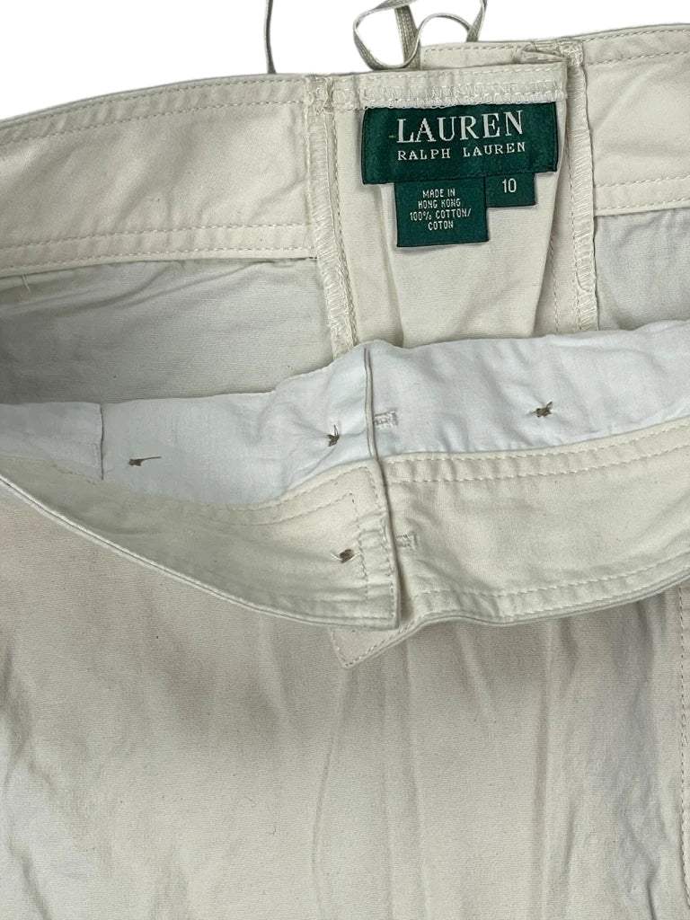 detail view, Polo Ralph Lauren Nautical Button Beige Skirt, vintage Y2K second hand piece