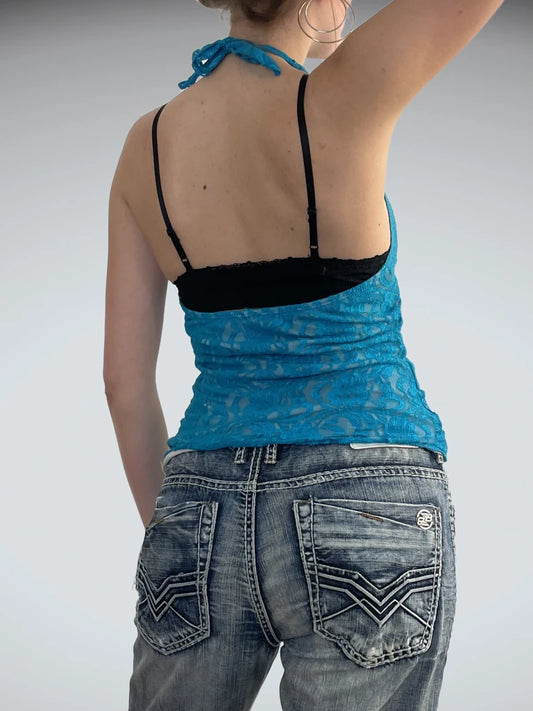 back view, Twenty One electric mermaid mood, vintage Y2K second hand piece