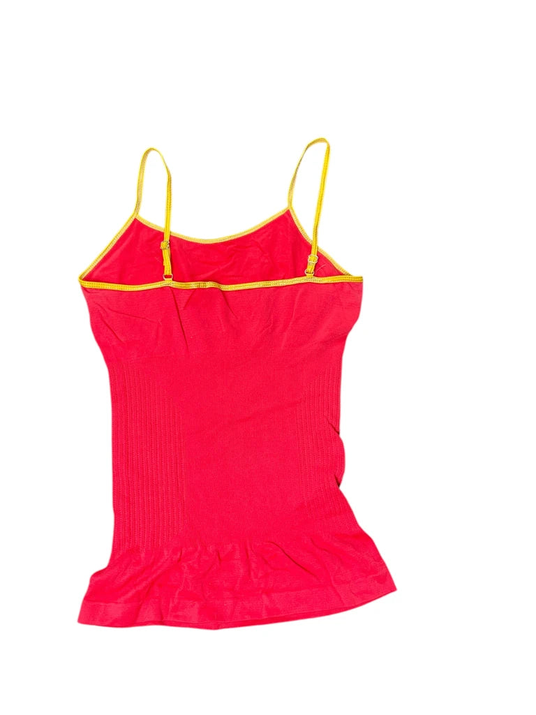 back view, Bacci Pink Contrast Strap Y2K Camisole, vintage Y2K second hand piece